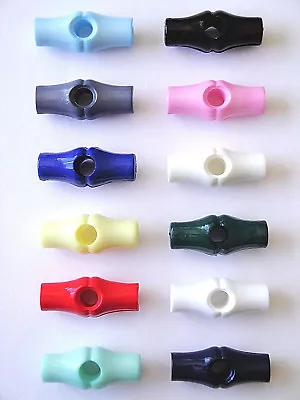 £1.79 • Buy Toggle Buttons, Shiny 25mm, Duffle, Baby Toggle, Many Colours, Pack Of 6