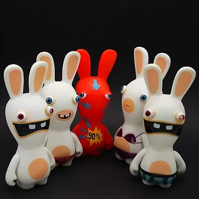 Lot Of 5 RABBIDS INVASION The Lapins Cretins 5.5  Figure Game Vinyl Toy Ubisoft • $69.99