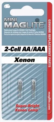 MAGLITE Pack Of 2 Xenon Bulbs For 2-Cell AA/AAA Torch LM2A001L  NEW & SEALED  • £9.39