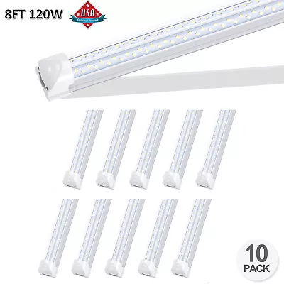 10PACK 8 Foot LED Shop Lights 120W Fixture 8FT T8 LED Tube Light 8' Garage Light • $169.14