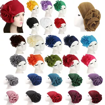 Women Hair Loss Head Scarf Turban Cap Big Flower Muslim Cancer Chemo Beanie Hat* • $5.09