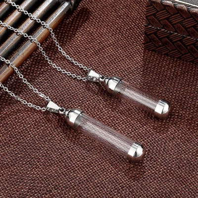 $9.17 • Buy Ash Sand Perfume Jars Wishing Bottle Pendant Lucky Charm Glass Vial Necklace