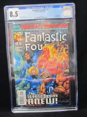 1998 Fantastic Four #V3 #1 CGC 8.5 Marvel Comics Wraparound Cover • £48.21