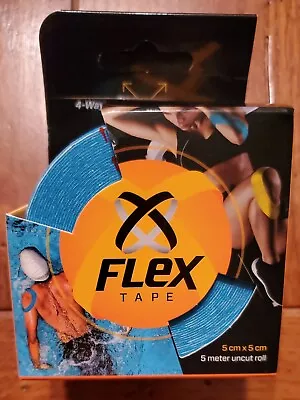 XFlex K Tape Waterproof Uncut Roll – Physio Tape 4 Way Stretch Blue • $9.99