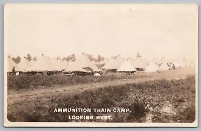 RPPC Postcard WWI Army Ammunition 7th Co. Training Camp Vermont *A1438 • $8