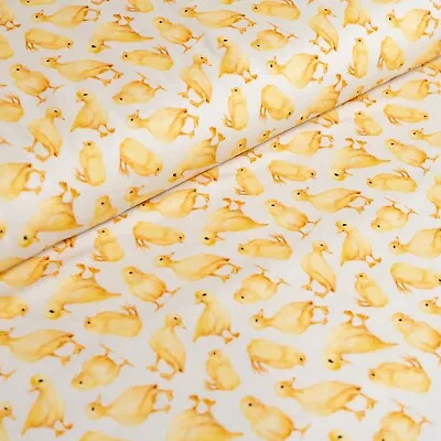 Cotton Jersey Fabric Baby Ducks Stretch Knit Fabric Childrens Fabric • £7.25