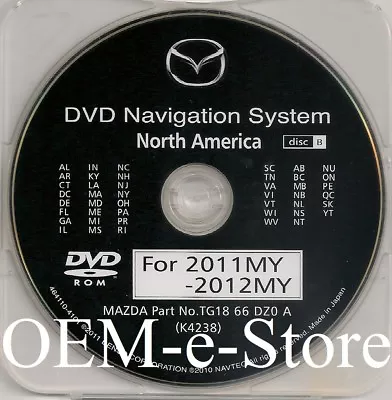 2009 2010 2011 2012 2013 Mazda Mazda6 Navigation DVD EAST Coast U.S Canada Map  • $139