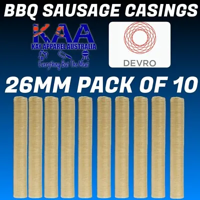 $57.50 • Buy DEVRO 10 Pack Collagen Sausage Casings 26mm Butcher/Home Butchers/Hunters 