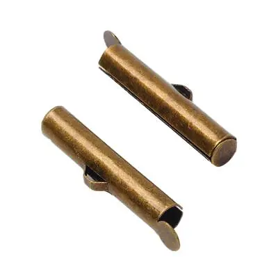 Slide On End Tubes Fits Size 11/0 8/0 Seed Beads 26mm 20 Pieces Antique Bronze • $4.99