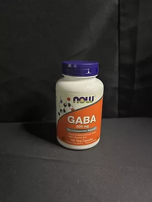 NOW FOODS GABA 500 Mg + B-6 - 100 Veg Capsules EXP: 07/2027 • $11.49