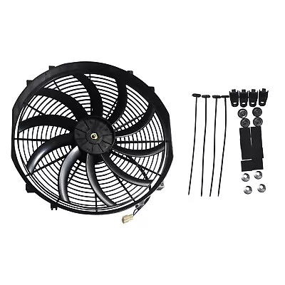 16  Universal Slim Fan Push Pull Electric Radiator Cooling 12V 120W W/ Mount Kit • $29.56