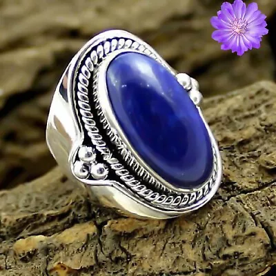 Lapis Lazuli Gemstone 925 Silver Ring Handmade Jewelry Ring All Size • $9.19