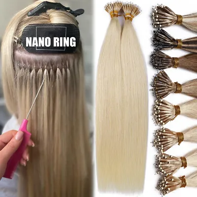 CLEARANCE Nano Ring Tip 100% Remy Human Hair Extensions Micro Loop Beads 150G US • $20.72