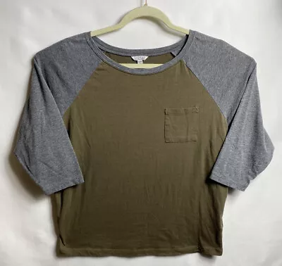 I Love H81 Womens Medium Gray/green 3/4 Sleeve  Top T Shirt Casual Tee M Stretch • $7.22