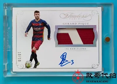 2015-16 Panini Flawless Barcelona Gerard Piqué Match-worn  Patch Auto 10/10 • $1188