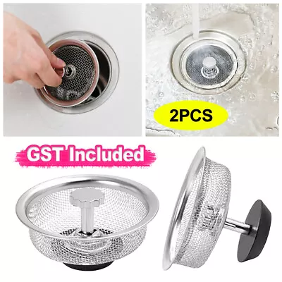 Stainless Steel Kitchen Bathroom Sink Strainer Waste Plug Filter Drain Stopper • $7.74