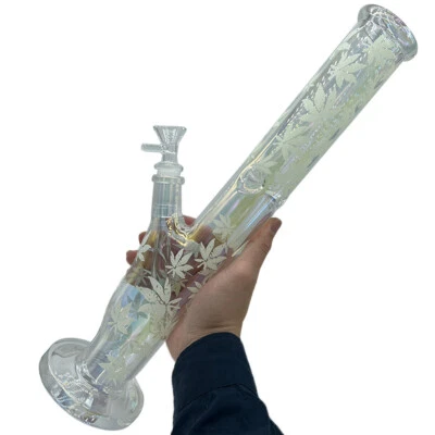 $40.75 • Buy 16inch Hookah Maple Leaves Glass Bong Smoking Shisha Water Pipe Percolate Bongs