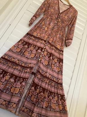 $69 • Buy Arnhem Provence Wine Floral Print Maxi Dress / Duster Small AUS 8 - 10