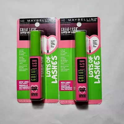 Maybelline Great Lash Lots Of Lashes Mascara Sealed 140 - Blackest Black Lot 2 • $13.99