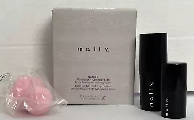 Mally Quick Fix Foundation + Concealer Stick Home & Away Set W/Applicator Medium • $12.50