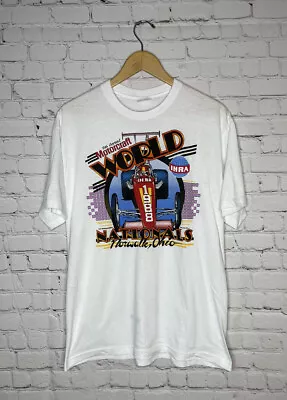 Vintage 1980s World Motorcraft Nationals Racing Ohio Single Stitch T-Shirt M/L • $39.99