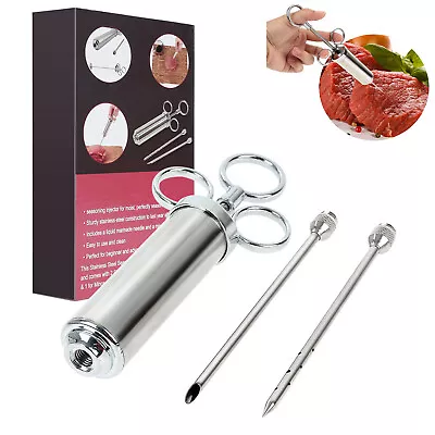 2Oz Stainless Steel Turkey Meat Marinade Injector Needles Grill BBQ Thanksgiving • $15.59