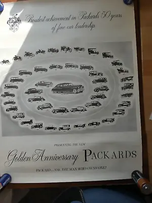 Rare Dealer Poster Golden Anniversary Packards Cars • $19.88