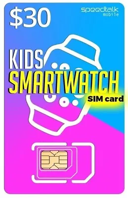 SpeedTalk Smartwatch SIM Card Kit 5G 4G LTE Kids Smart Watch & GPS Tracker Plan • $30