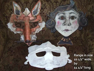 OOAK Collectable Art  3 Hanging Masks  Mixed Media/Paper Mache/Quirky/Home Decor • $25