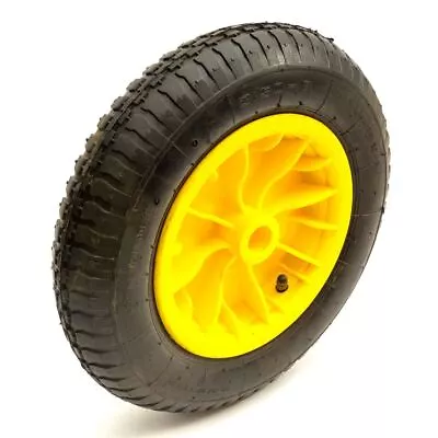 Yellow Wheel & 14 Inch 3.50-8 Pneumatic Tyre & Inner Tube Launching Trolley • £12.99