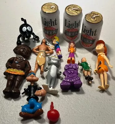 Bulk Lot 13x Small Vintage Figurines Popeye Flintstones Polly Pocket • $28