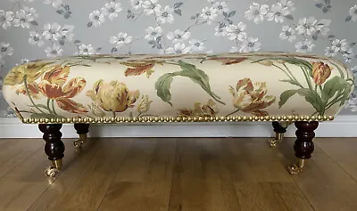 A New Footstool In Laura Ashley Gosford Gold Fabric • £215