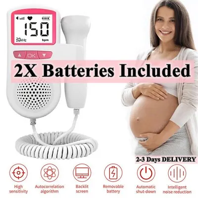 Fetal Doppler Detector Baby Heart Beat Rate Probe Prenatal Monitor Ultrasonic UK • £11.99