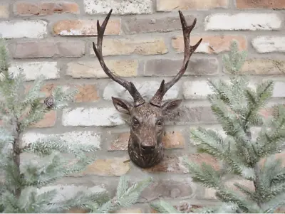 £59.99 • Buy Country Stag Wall Mounted Animal Head Deer Ornament Christmas Décor