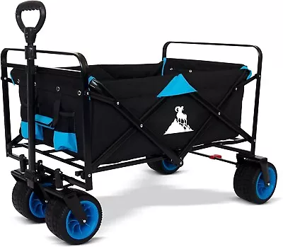 Folding Camping Cart Outdoor Wagon Trolley Collapsible Utility Buggy Camping • £78.99