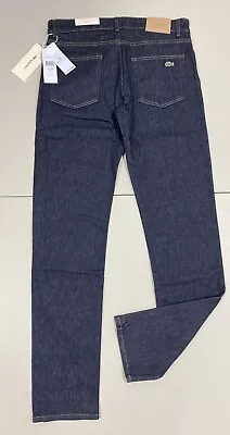 Lacoste Jeans Denim Classic Waist Trousers Pants Slim Fit 33W 34L • £59