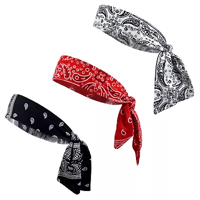 Head Tie Back On Headband Sports Headband Sweat Band Hair Sweatband Men Women • $4