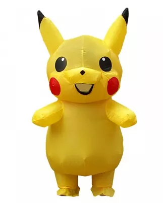 Adult Inflatable Yellow Mouse Cartoon Costume Anime Video Games Fancy Dress • £25.99