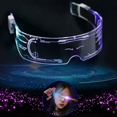 £3.19 • Buy Neon LED Luminous Glasses EL Wire Flashing Goggles Cyberpunk Glow Eyewear Bar