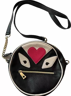 Betsey Johnson Canteen Monster Love Black Crossbody Bag Purse • $25