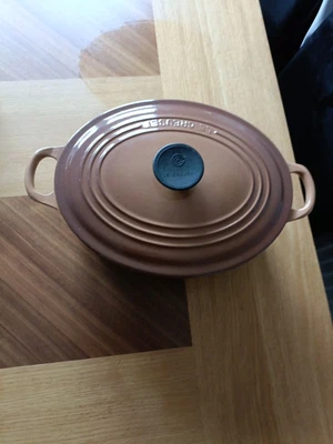 £50 • Buy Le Creuset Large Oval Cast Iron Casserole Dish With Lid. About 27  Long Hazelnut