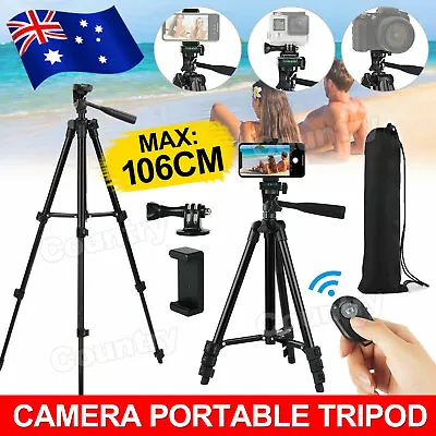 $15.95 • Buy Professional Camera Tripod Stand Mount Remote + Phone Holder For IPhone Samsung