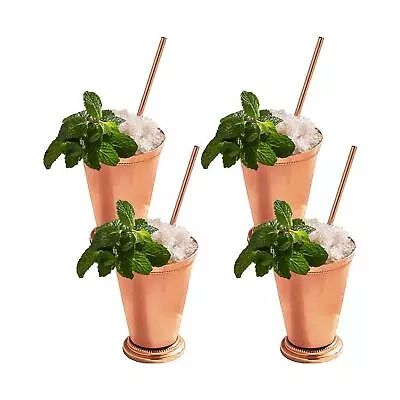 Mint Julep Cup Copper Bar Accessories Drinking Cups 12 Oz - 8 Pieces - 4 Cups 4 • $78.99