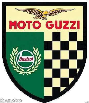 Moto Guzzi Shield Castrol Italian Motorcycle Bumper Sticker Decal Made In Usa • $16.99