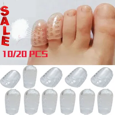 Silicone Toe Caps Anti-Friction Breathable Toe Protector Prevents Blister X10/20 • $5.18