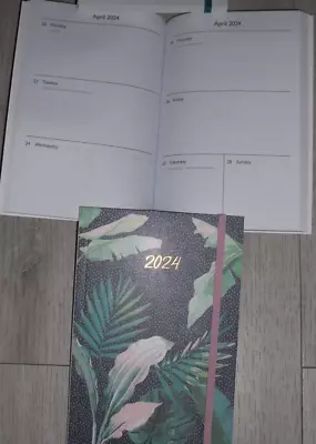 2024 A5 Week To View Diary Organiser Planner Full Year; Tropical Floral • £3.99