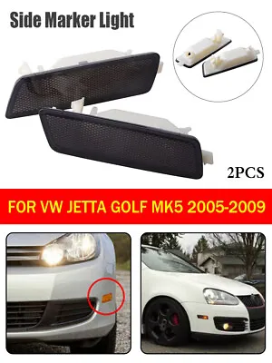 Fit For VW Gti/jetta/rabbit Mk5 06-09 Front Side Bumper Marker Lights Lamp Black • $10.98