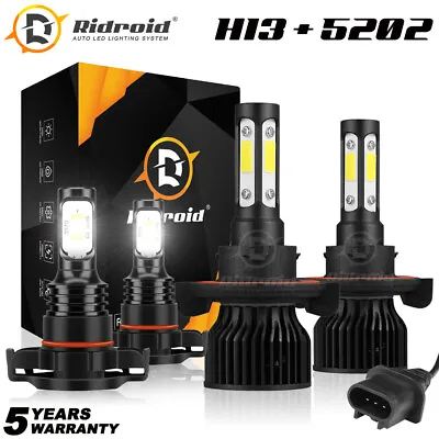 For GMC Yukon XL 1500 2007-2014 4x LED Headlight Hi/Lo Beam & Fog Light Bulb Kit • $24.99