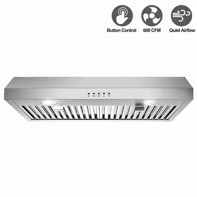 30 Inch Stainless Steel Range Hood 3-Speed Fan Under Cabinet Vent 600CFM LED New • $149.99