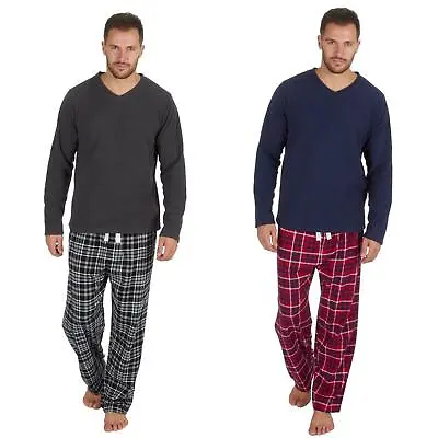 £12.99 • Buy Mens/Boys Matching Pyjamas/Pjs Winter Cosy Brushed Fleece Pajama Set Long Sleeve